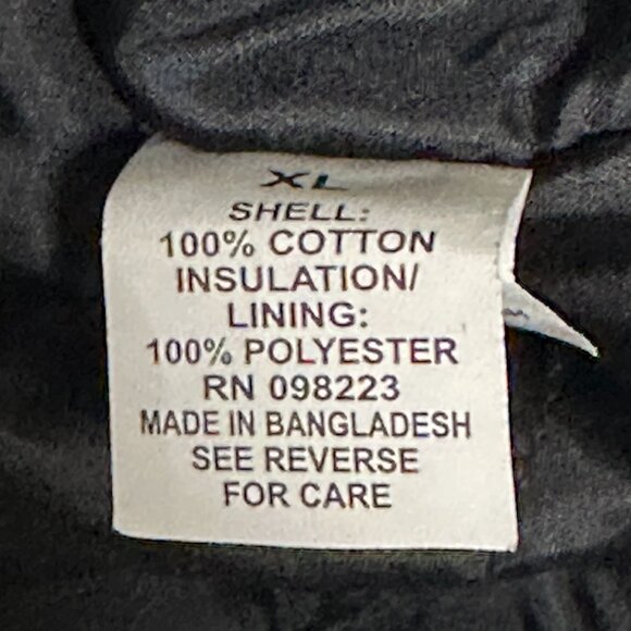 Brazos Work Force Jacket Hooded Button Up Men XL Blue Plaid Puff Insulated Heavy - Picture 4 of 14